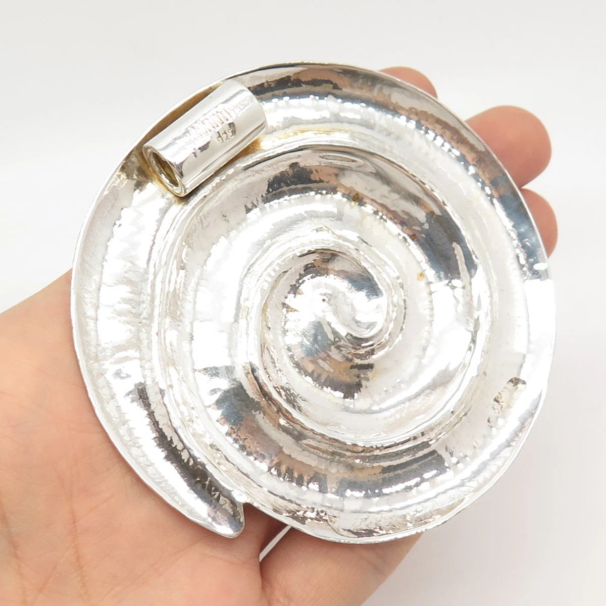 925 Sterling Silver Vintage Amrita Swirl / Spiral Slide Pendant