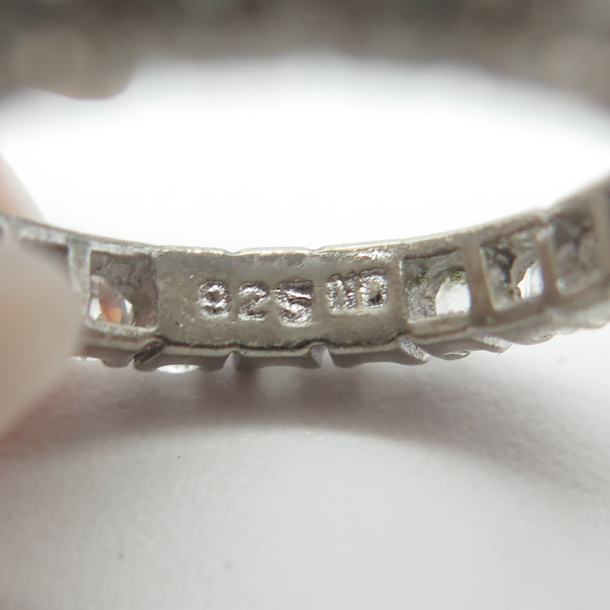 925 Sterling Silver Round-Cut Shaped C Z All Around Eternity Band Ring Size 6.75