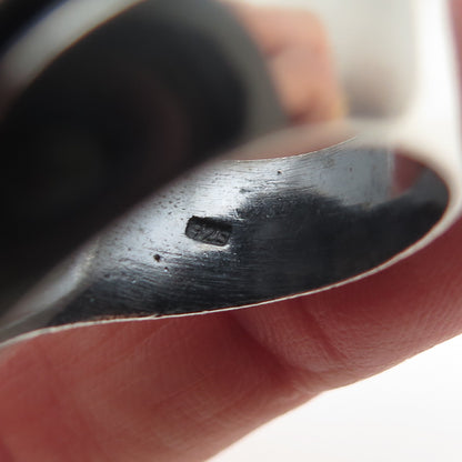 925 Sterling Silver Vintage Modernist Seashell Oxidized Statement Ring Size 9.5