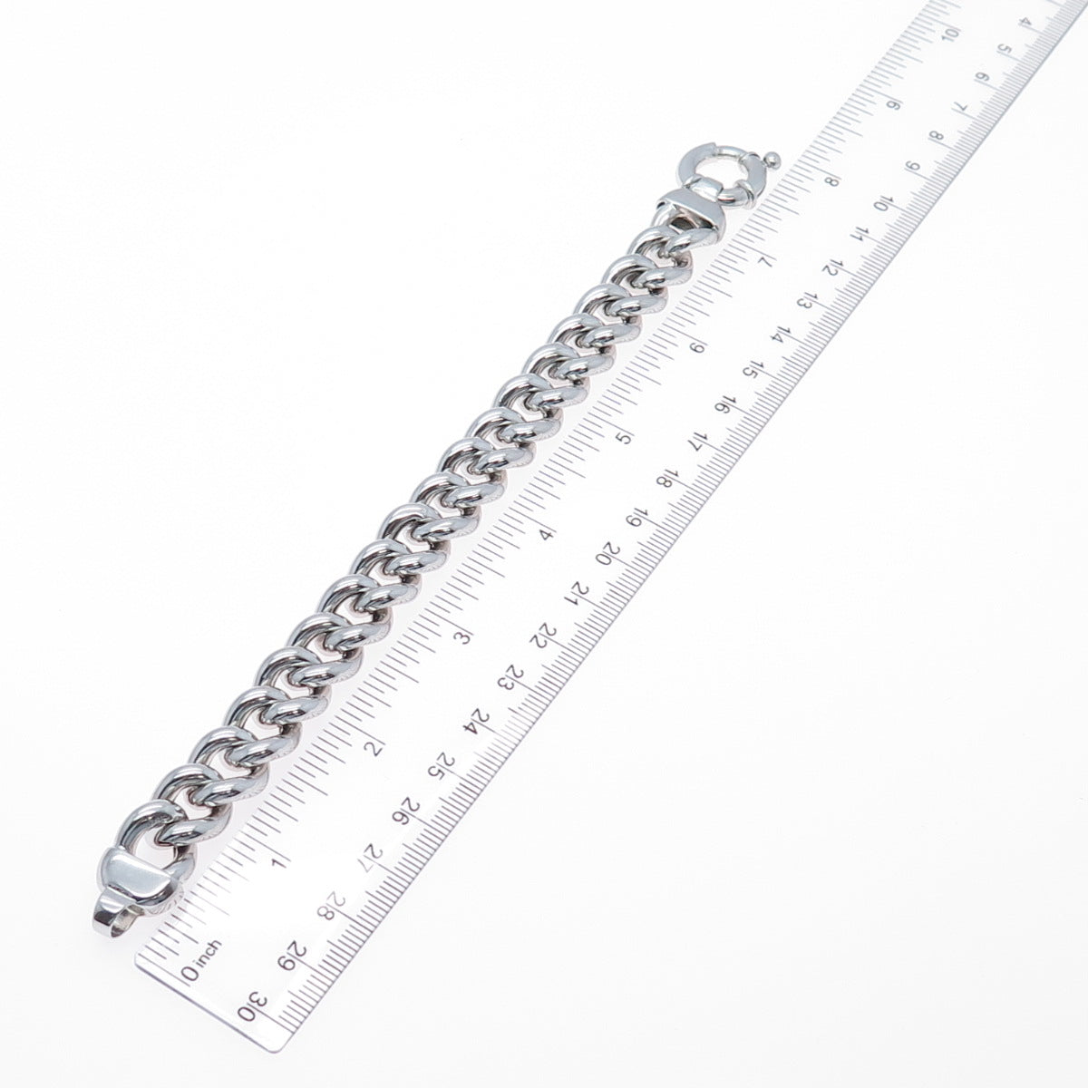 MILOR 925 Sterling Silver Vintage Italy Curb Link Bracelet 7"