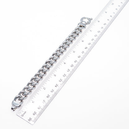 MILOR 925 Sterling Silver Vintage Italy Curb Link Bracelet 7"