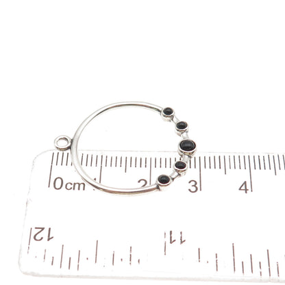 PANDORA 925 Sterling Silver Real Black Onyx Circle Charm Pendant