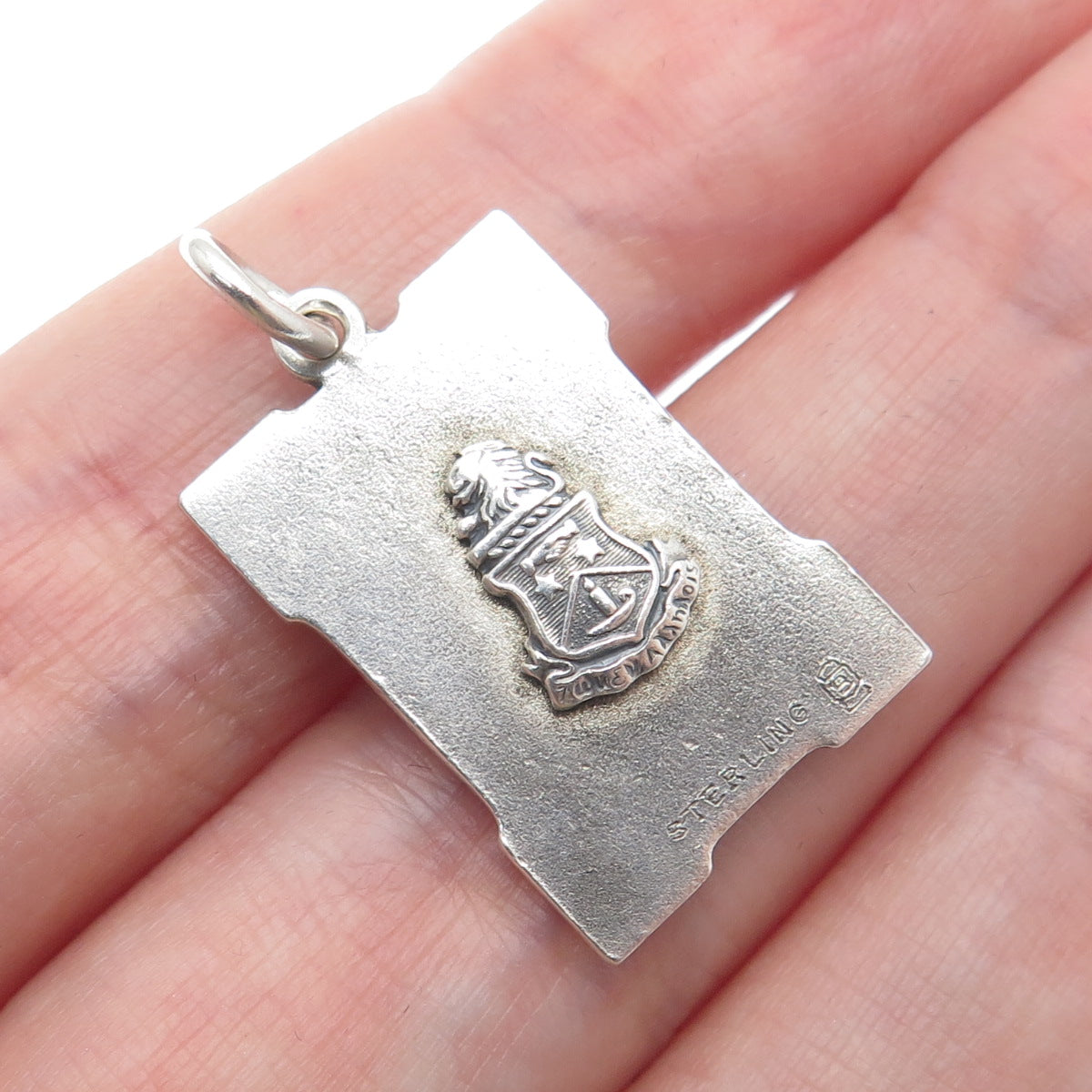 925 Sterling Silver Vintage Alpha Delta Pi Crest Scholarship Award Charm Pendant