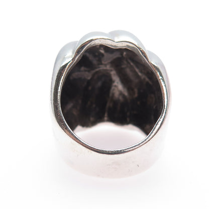 925 Sterling Silver Vintage AVM Mexico Modernist Dome Ring Size 7.75