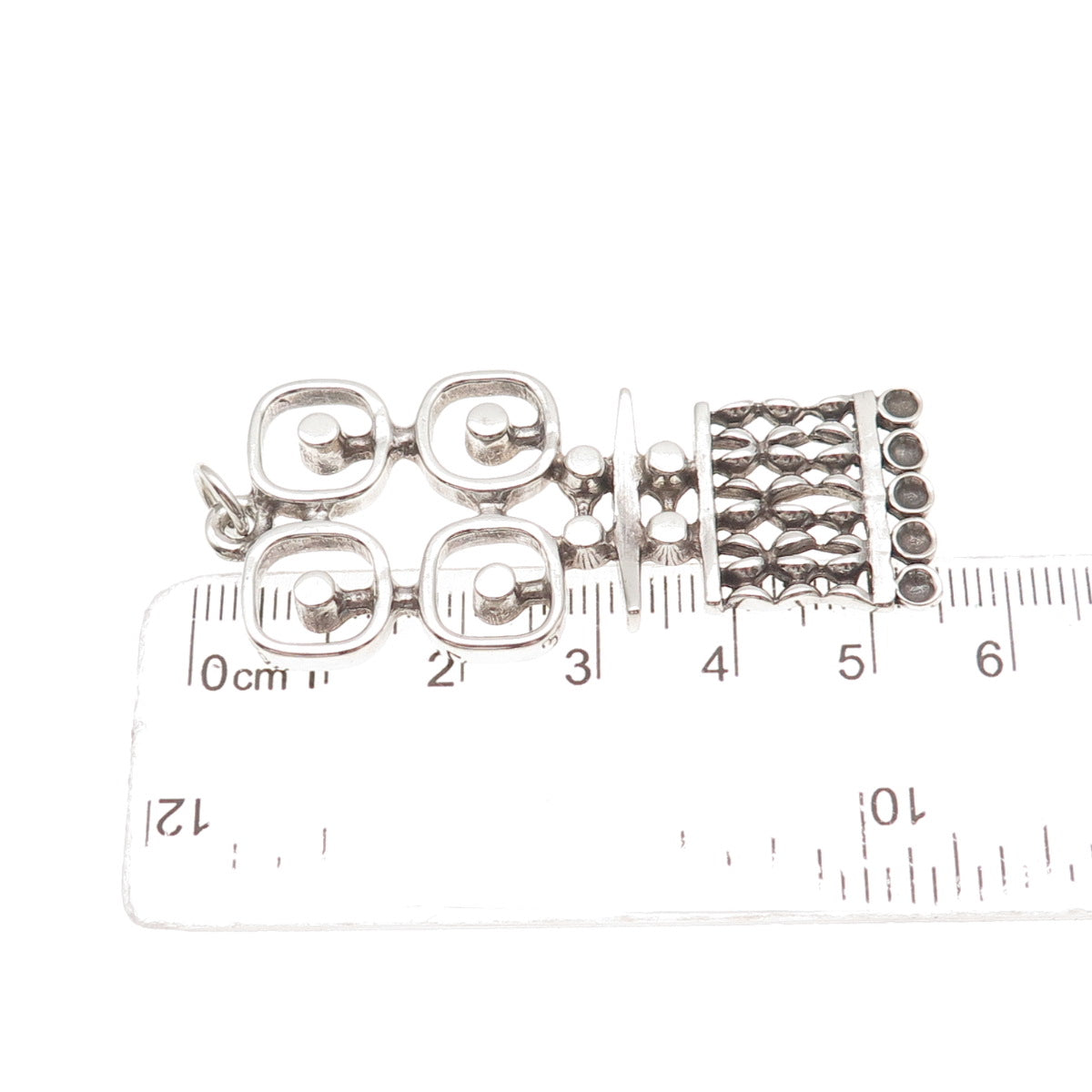 Kultateollisuus Ky 830H Silver Vintage 1977 Finland Modernist Oxidized Pendant