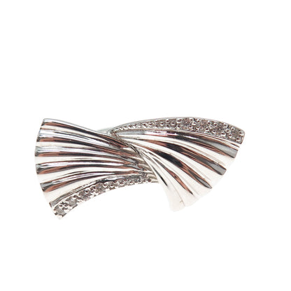925 Sterling Silver Round-Cut C Z Modernist Wings Ring Size 8