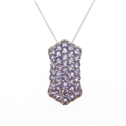 Chuck Clemency 925 Sterling Silver Real Tanzanite Cable Chain Necklace 20"