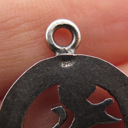 925 Sterling Silver Vintage Kilwinning Lodge #825 Freemasons Oxidized Pendant
