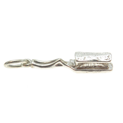 925 Sterling Silver Vintage Toothbrush Charm Pendant