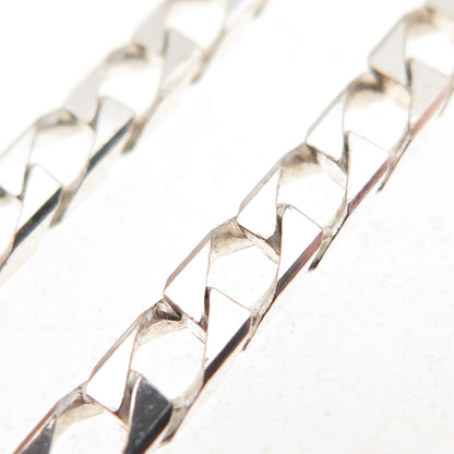925 Sterling Silver Vintage Italy Curb Chain Necklace 22"