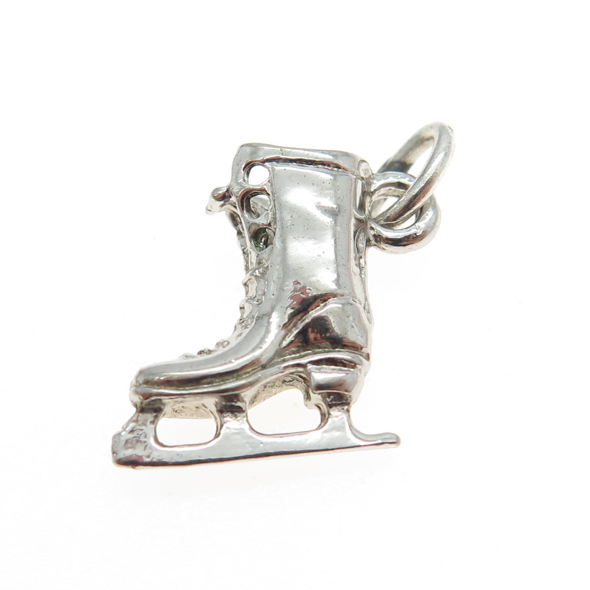 925 Sterling Silver Vintage Ice Skating Shoe 3D Charm Pendant