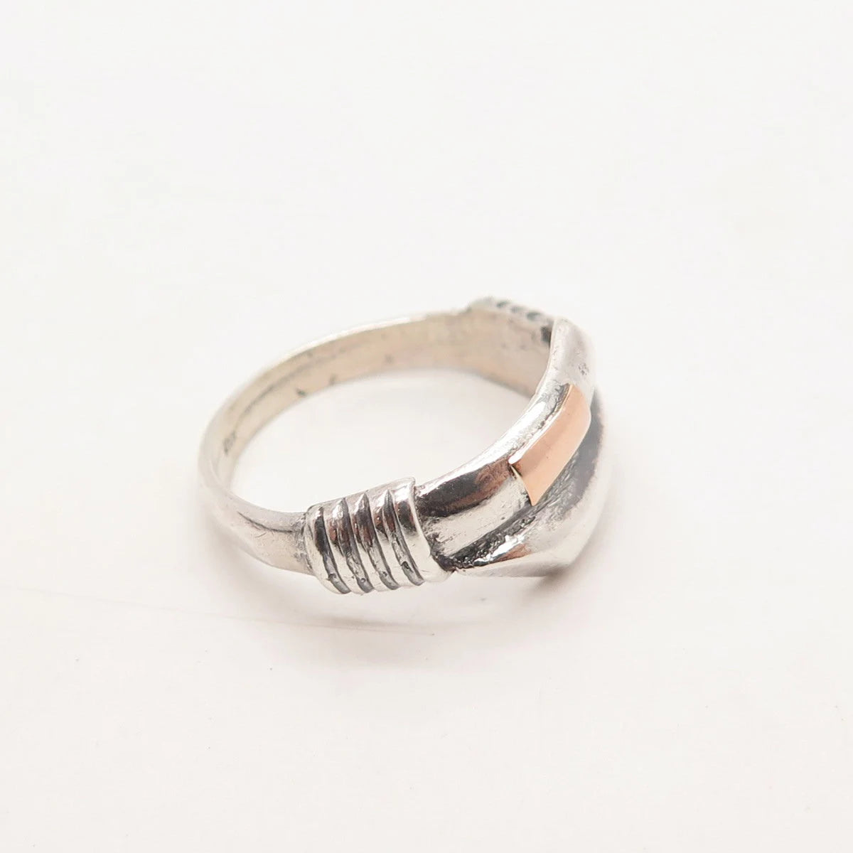 925 Sterling Silver Vintage Overlap Ring Size 7.5