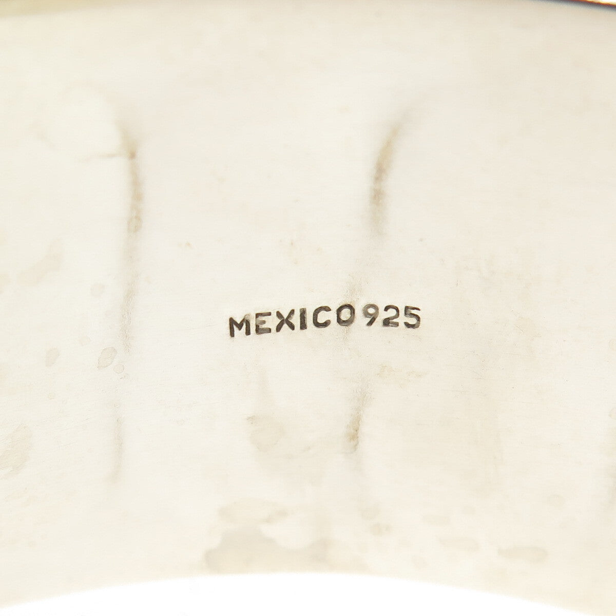 925 Sterling Silver Vintage Mexico Granulated Modernist Adjustable Bracelet 7.5"