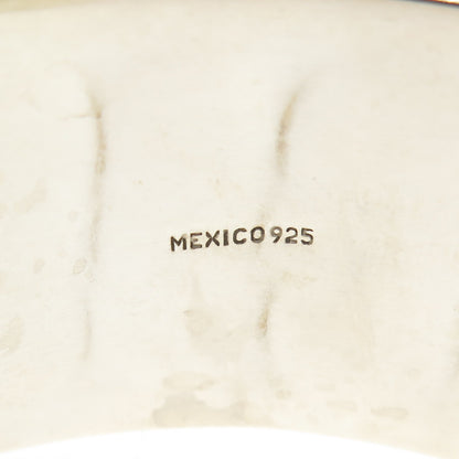 925 Sterling Silver Vintage Mexico Granulated Modernist Adjustable Bracelet 7.5"