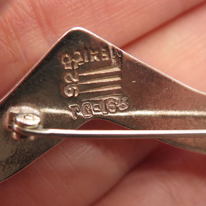 925 Sterling Silver Vintage Mexico Check Mark Pin Brooch