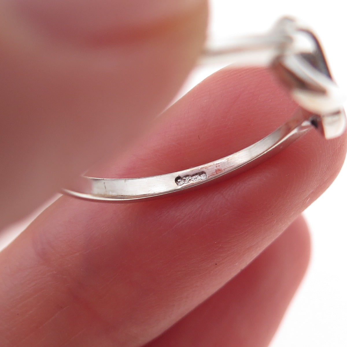 925 Sterling Silver Vintage Infinity Knot Oxidized Ring Size 7.75