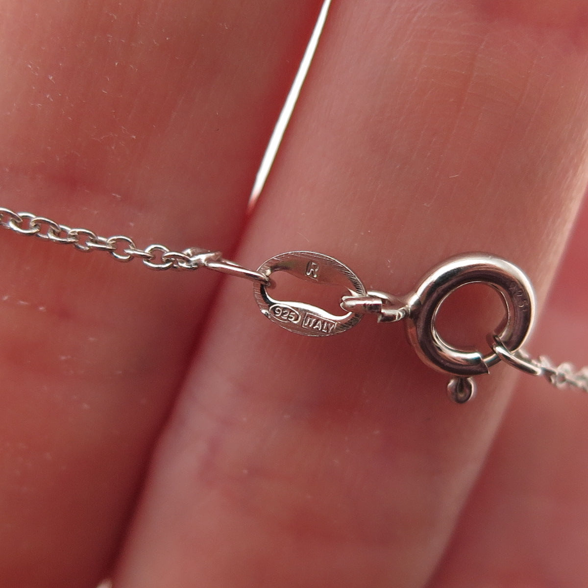 Jane Seymour 925 Sterling Silver Real Diamond Heart Cable Chain Necklace 18"