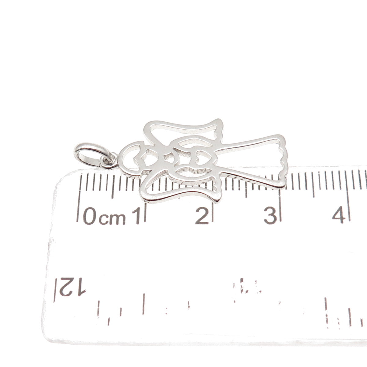 925 Sterling Silver Vintage BMD Heart Guardian Angel Charm Pendant