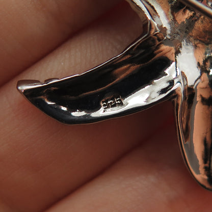 TERASURE 925 Sterling Silver Vintage Starfish Oxidized Pin Brooch