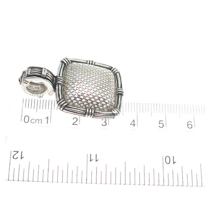 ESPO SIG Joseph Esposito 925 Sterling Silver Vintage Mesh Dome Oxidized Pendant