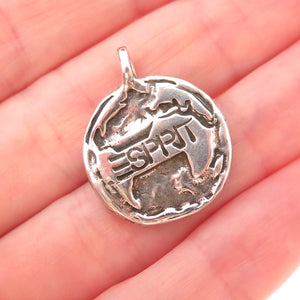 Stacey Moore 925 Sterling Silver Vintage Esprit Oxidized Charm Pendant