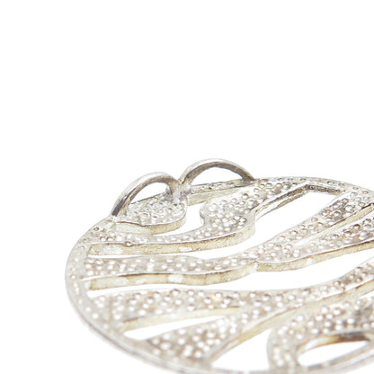 925 Sterling Silver Vintage Zebra Print Round Slide Pendant