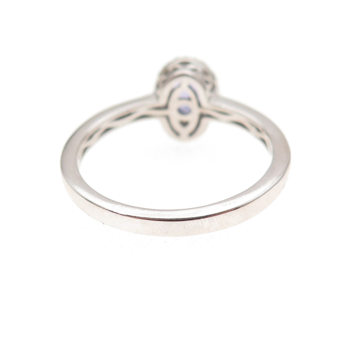 Chuck Clemency 925 Sterling Silver Real Tanzanite & White Topaz Ring Size 8
