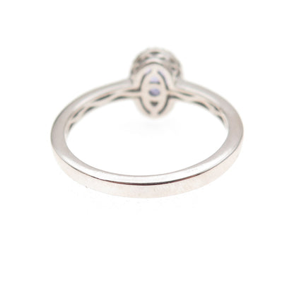 Chuck Clemency 925 Sterling Silver Real Tanzanite & White Topaz Ring Size 8