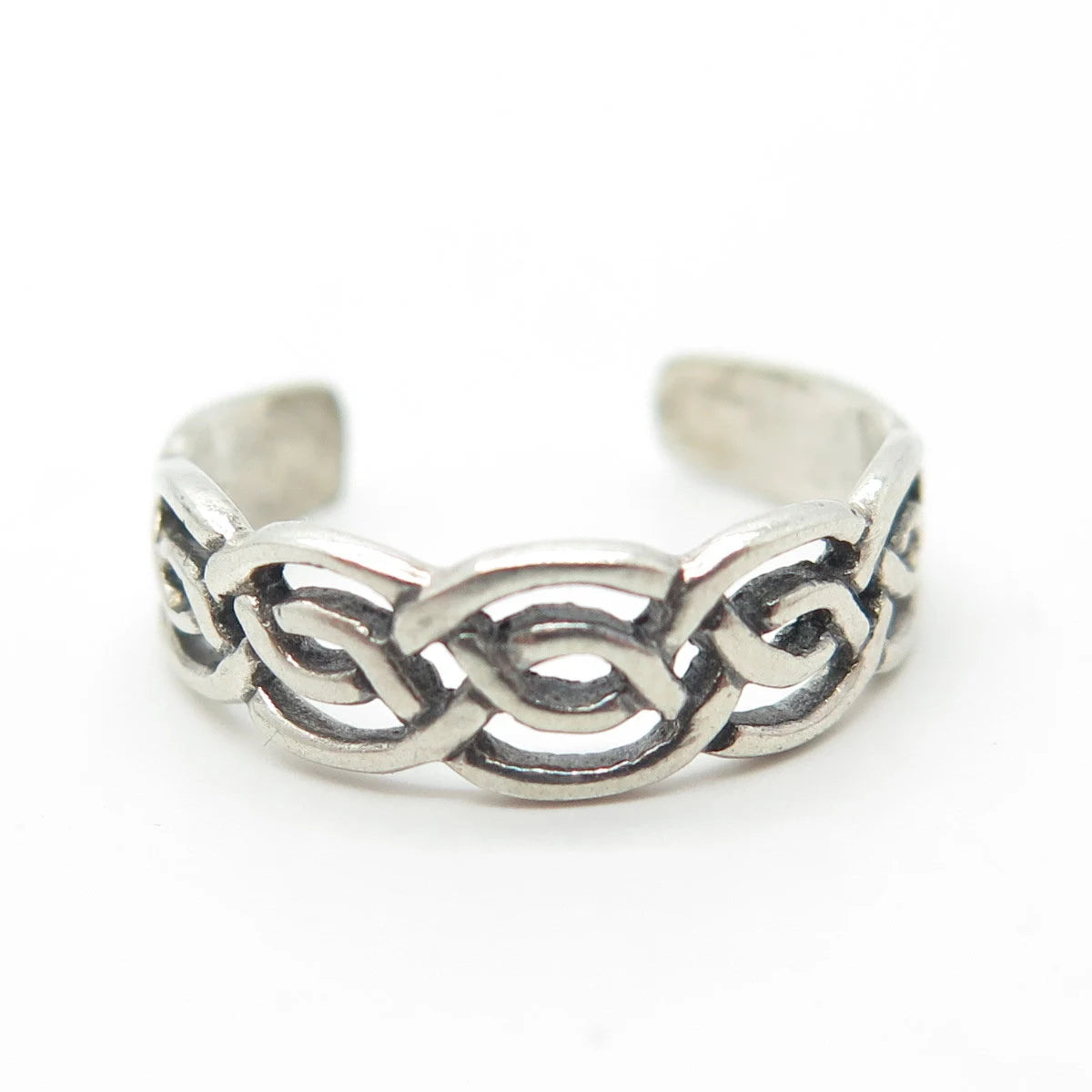 925 Sterling Silver Vintage Celtic Adjustable Ring Size 6