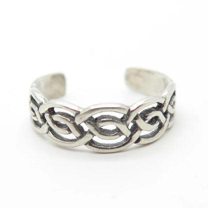 925 Sterling Silver Vintage Celtic Adjustable Ring Size 6