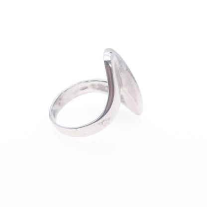 925 Sterling Silver Vintage Italy Modernist Wavy Ring Size 5.75