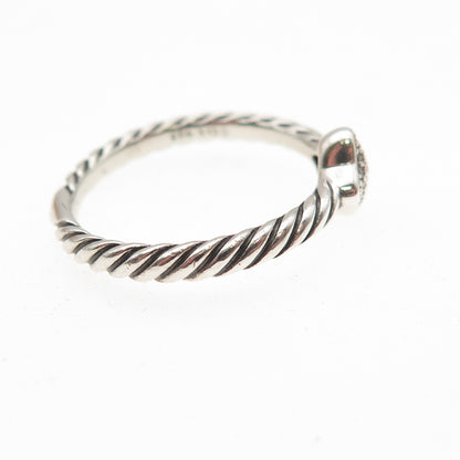 DAVID YURMAN Sterling Real Diamond Cable Collectibles Quatrefoil Ring Size 5.75