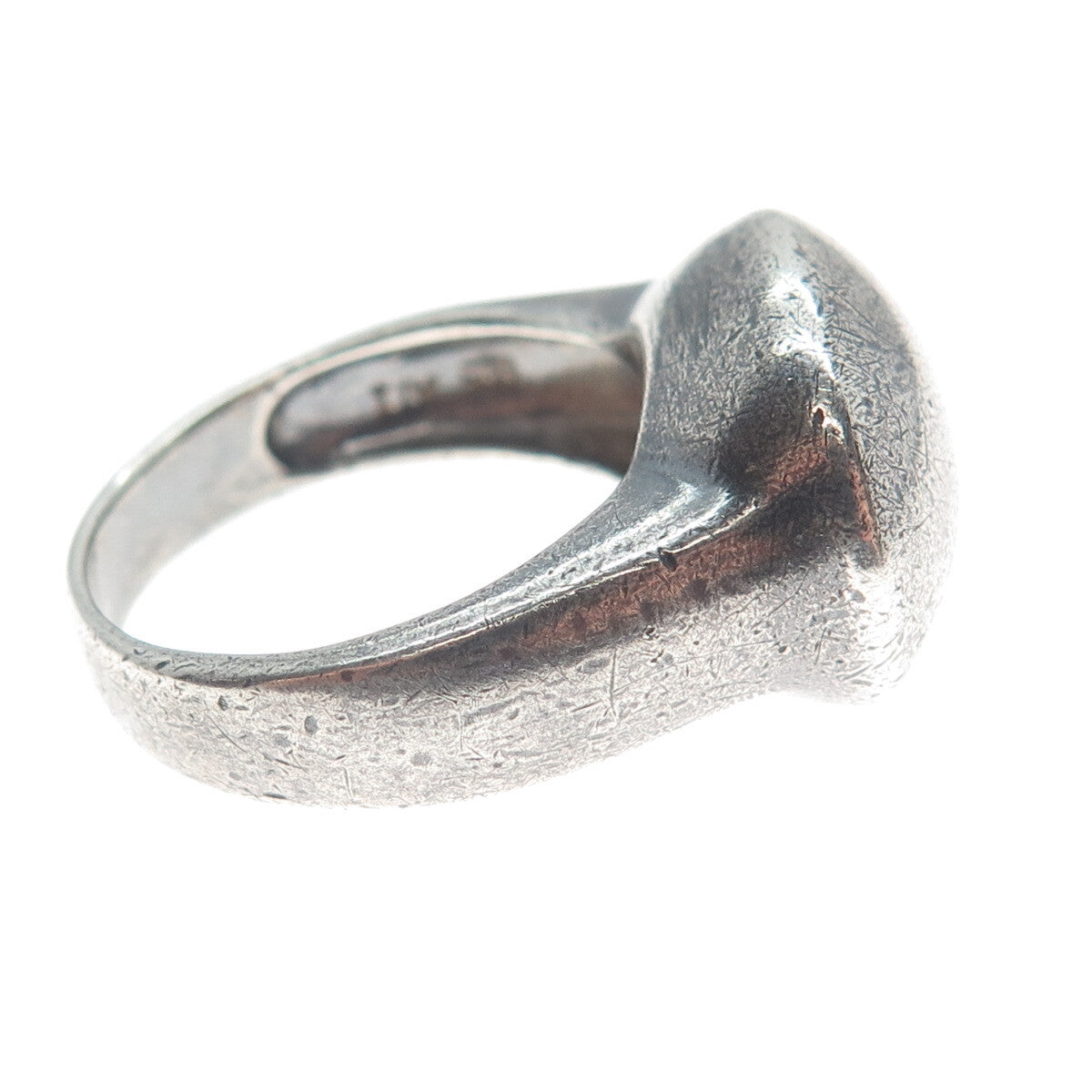 925 Sterling Silver Vintage Modernist Dome Oxidized Ring Size 10