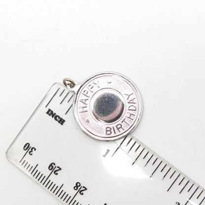 925 Sterling Silver Vintage Elco "Happy Birthday" Charm Pendant