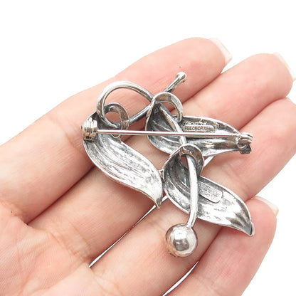 925 Sterling Silver Antique Art Deco Felchcraft Leaf Pin Brooch
