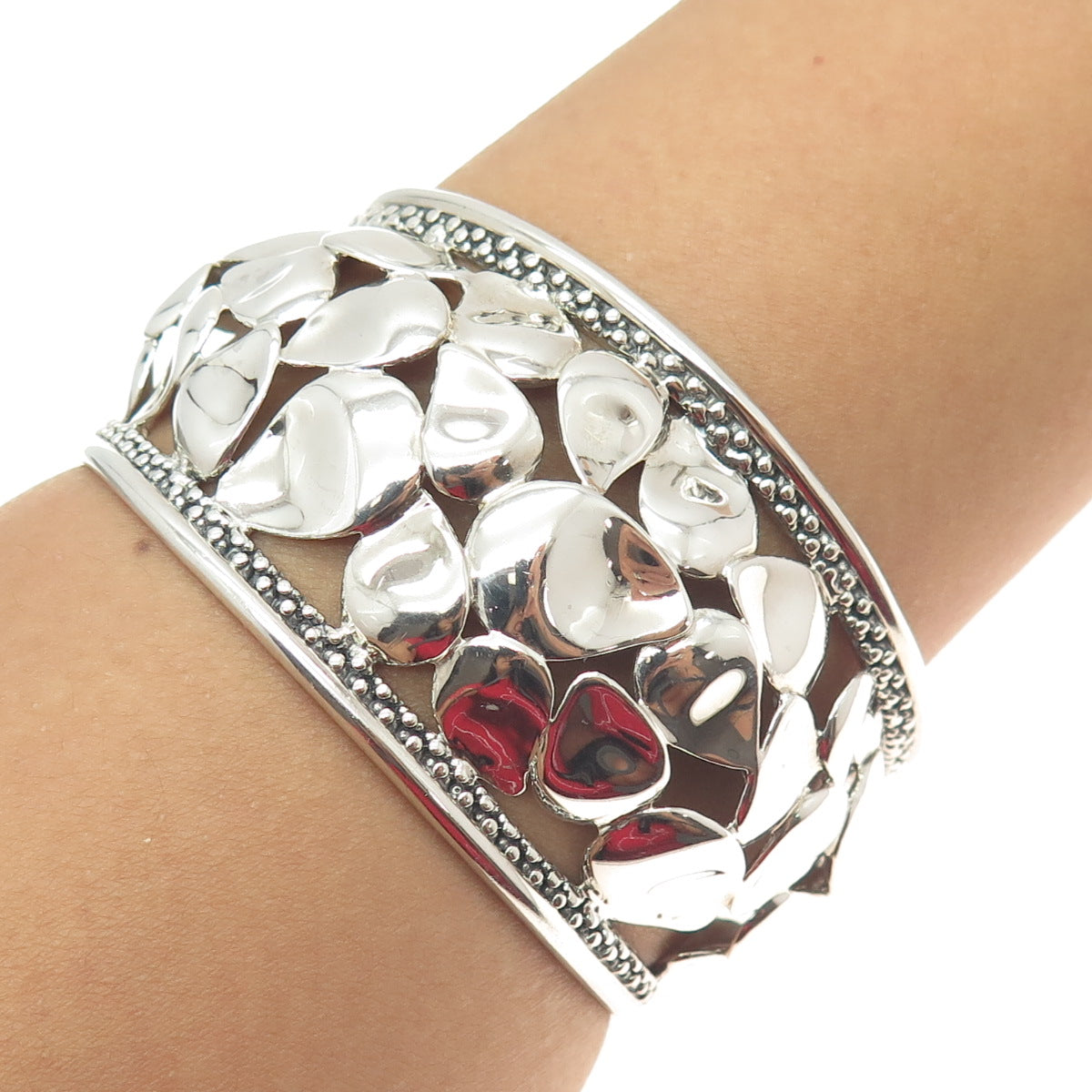 MICHAEL DAWKINS Sterling Silver Limited Edition Petals Adjustable Bracelet 7"