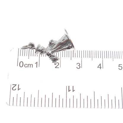 925 Sterling Silver Vintage Graduate Boy Minimalist 3D Charm Pendant