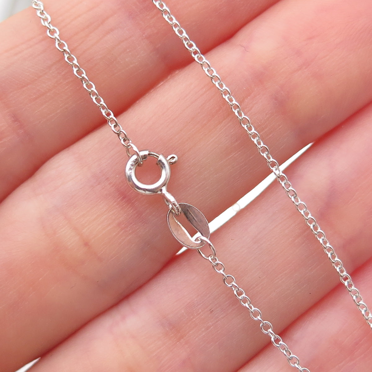 925 Sterling Silver Italy Cable Chain Necklace 18"
