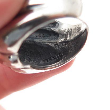 925 Sterling Silver Vintage Mexico Modernist Oxidized Ring Size 5.75