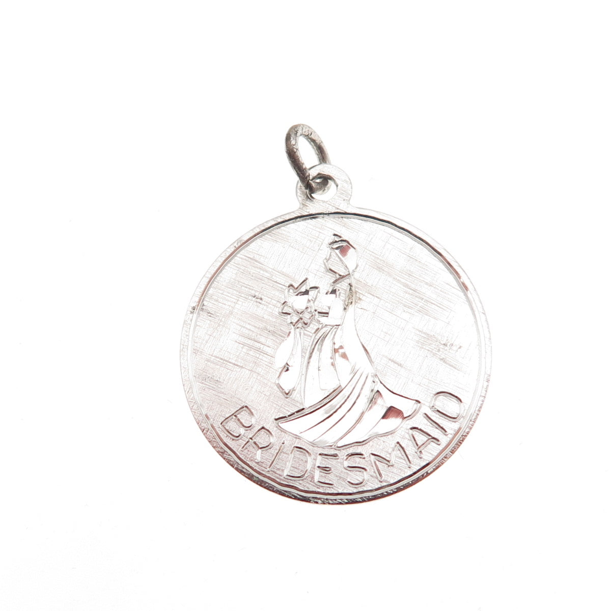 Griffith & Sons 925 Sterling Silver Vintage Bridesmaid Round Tag Charm Pendant