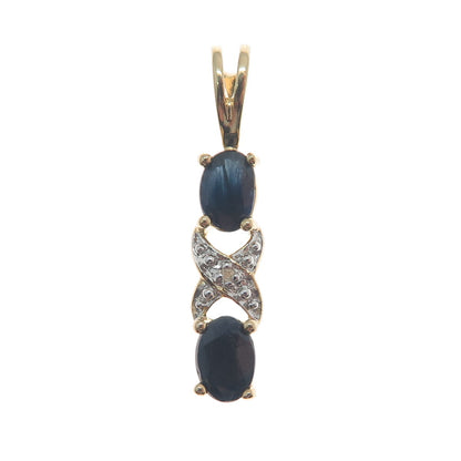 ROSS SIMONS 925 Sterling Silver Gold Plated Real Gold Plated & Sapphire Pendant