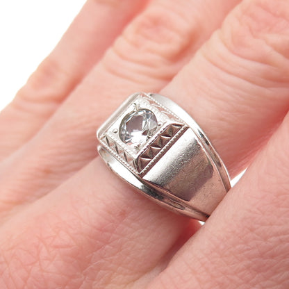ESPO Joseph Esposito 925 Sterling Silver Antique Art Deco C Z Ring Size 9