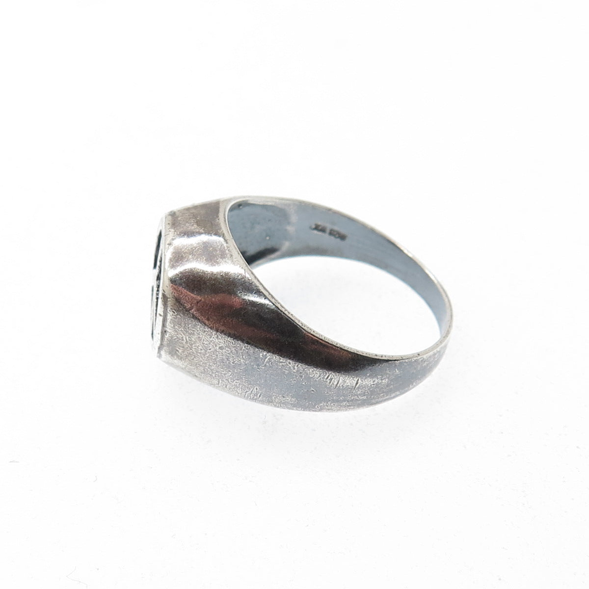 925 Sterling Silver Vintage Peace Symbol Oxidized Ring Size 9.5