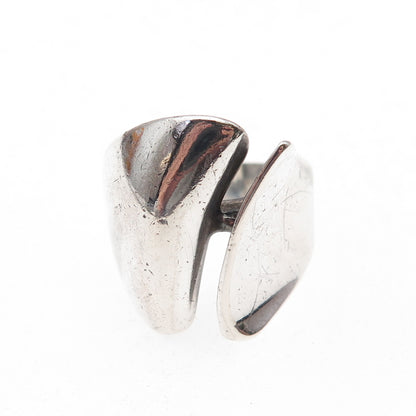 Hans Hansen 925S Sterling Silver Vintage Denmark Modernist Ring Size 7.75