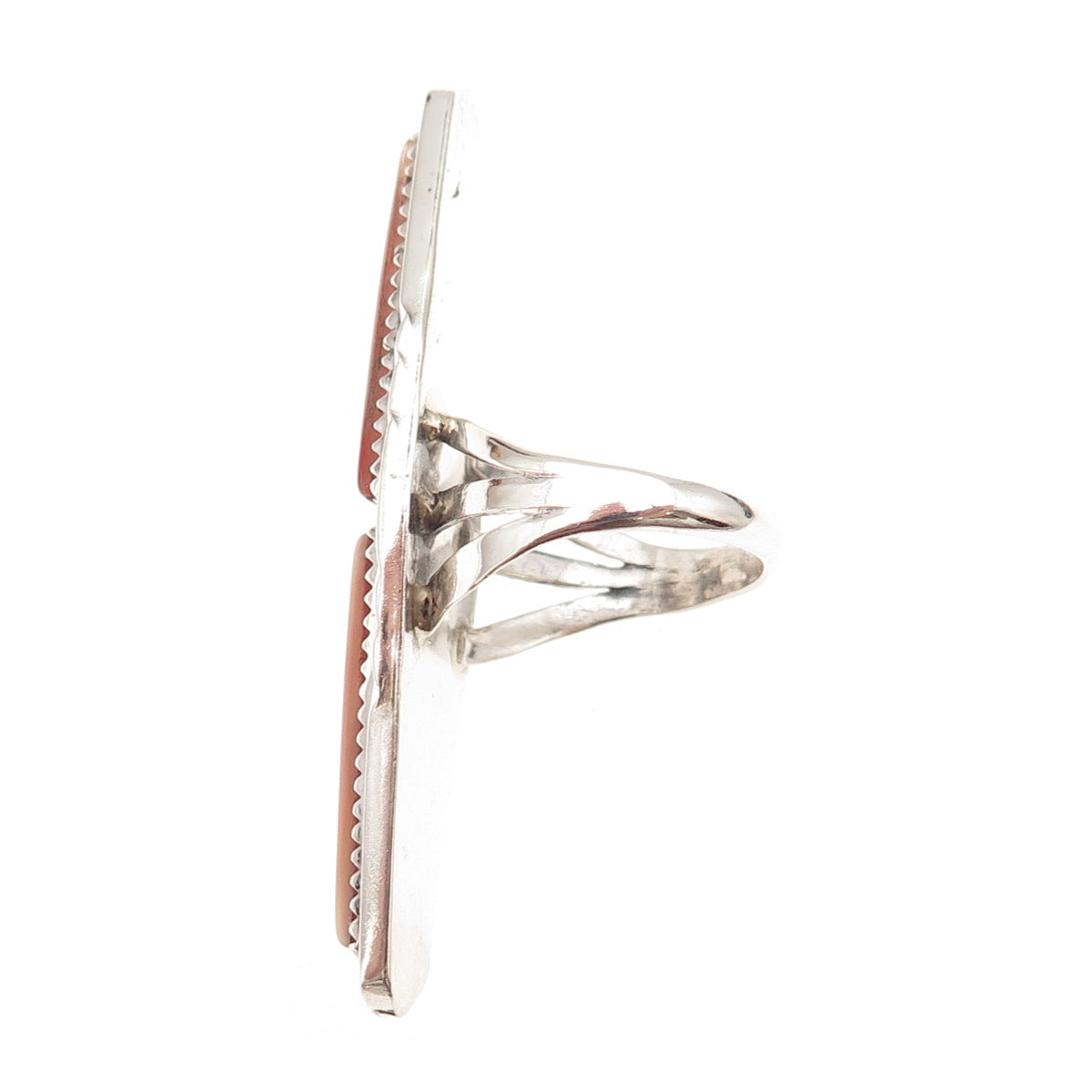 Old Pawn 925 Sterling Silver Vintage Southwestern MOP Tribal Ring Size 7.5