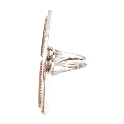 Old Pawn 925 Sterling Silver Vintage Southwestern MOP Tribal Ring Size 7.5