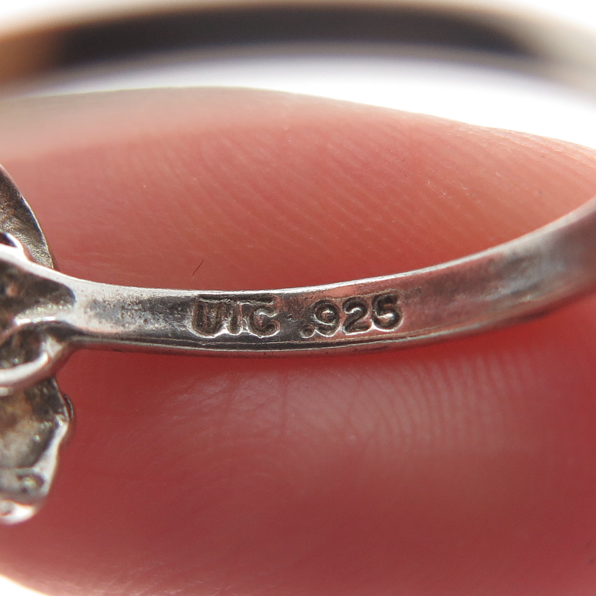 925 Sterling Silver Vintage Hook & Eye Modernist Ring Size 6