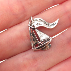 Pacific Jewelry Sterling Silver Vintage Sailboat Virginia Beach Charm Pendant