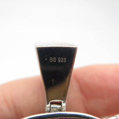 925 Sterling Silver Pave C Z Jesus Religious Pendant