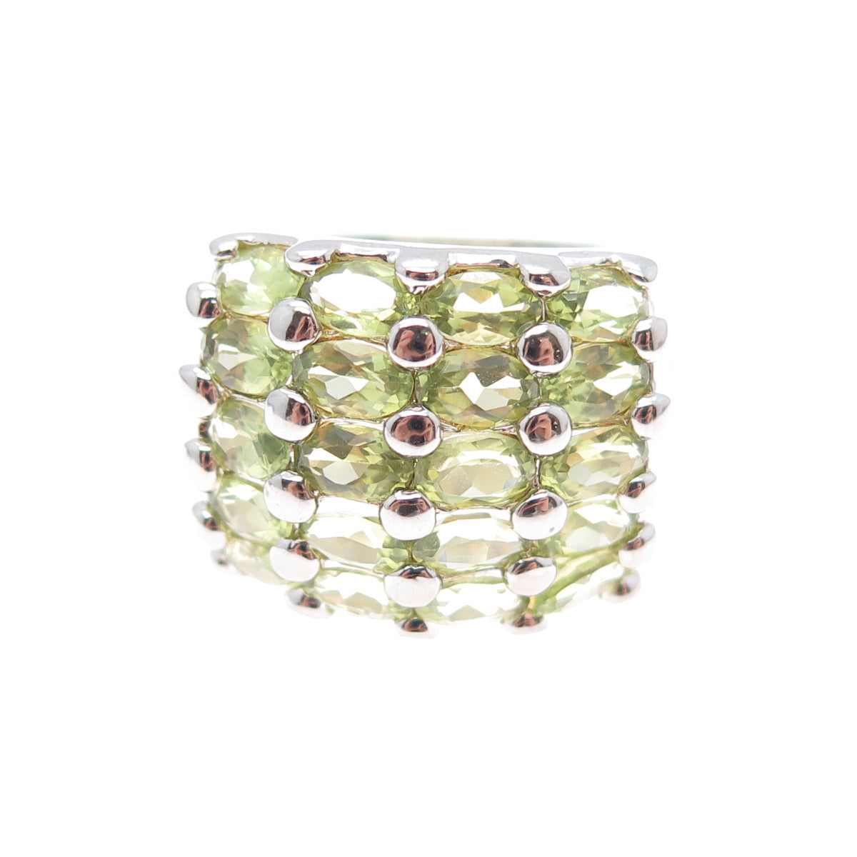 DBJ DEE BERKLE 925 Sterling Silver Vintage Real Oval-Cut Peridot Ring Size 7